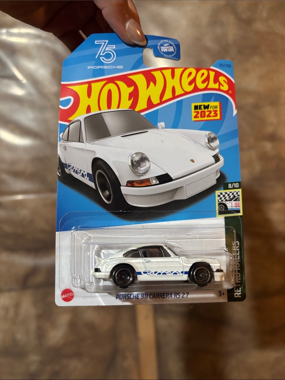 Hot Wheels Porsche 911 Carrera RS 2.7 Kids Toy Car - White